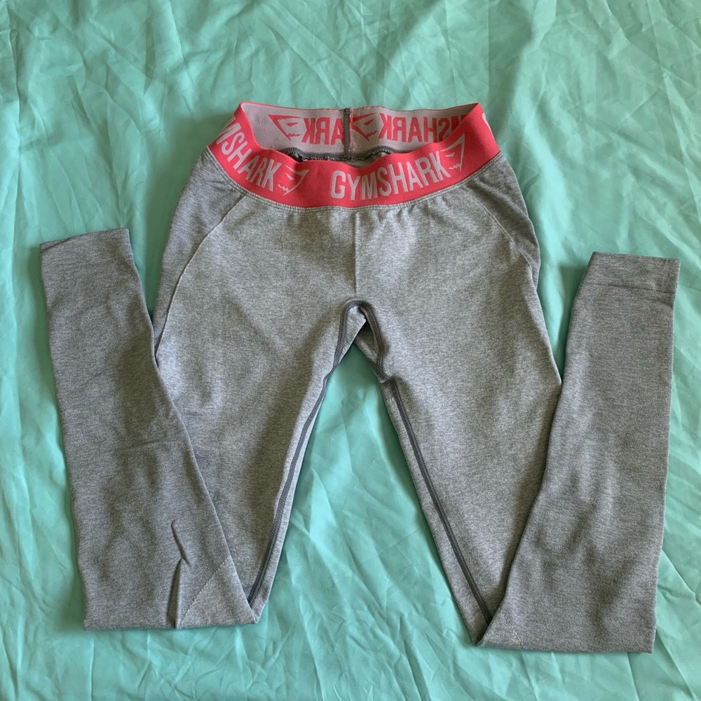 Gymshark grey marl/ sherbet pink flex leggings